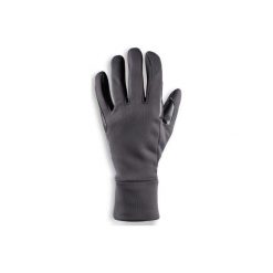 Ciepłe rękawiczki jeździeckie 100 Warm męskie. Szare rękawiczki męskie FOUGANZA, bez wzorów, z materiału. Za 49.99 zł.