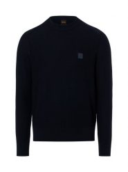 BOSS Orange sweter z dzianiny z zawartością kaszmiru - Anion_S Mężczyźni Bawełna niebieski, XXL. Niebieskie swetry przez głowę męskie Boss Orange, m, bez wzorów, z bawełny, bez kołnierzyka. Za 479.95 zł.