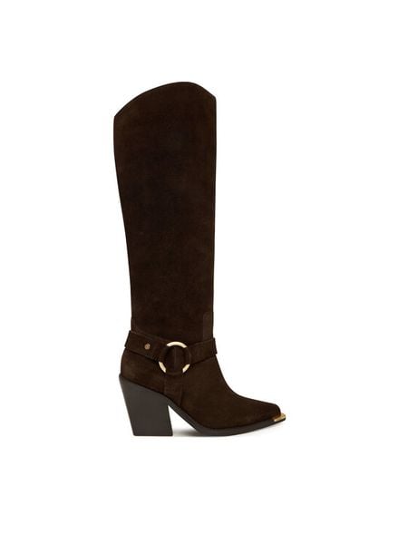 Bronx Kozaki New-Kole 14384-OC Brązowy. Brązowe kozaki damskie Bronx, ze skóry, bez obcasa, na słupku. Za 849.99 zł.