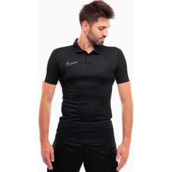 Koszulka sportowa męska Nike DF Academy Polo. Czarne koszulki polo męskie Nike, m, bez wzorów, bez kołnierzyka, bez ramiączek, do piłki nożnej. W wyprzedaży za 129.00 zł.