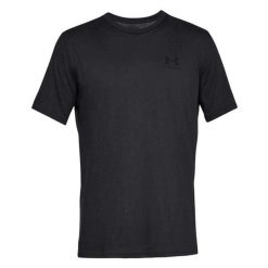Męska Koszulka Sportowa. Czarne koszulki sportowe męskie Under Armour, m, bez wzorów, bez kołnierzyka, bez ramiączek, trekkingowe. Za 143.99 zł.