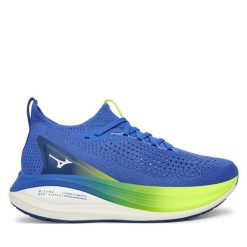 Buty do biegania Mizuno. Niebieskie buty sportowe męskie Mizuno, bez zapięcia, do biegania. Za 759.99 zł.