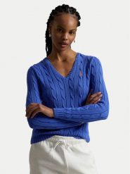 Polo Ralph Lauren Sweter 211971870504 Niebieski Slim Fit. Niebieskie swetry damskie Polo Ralph Lauren, s, bez wzorów, z bawełny, bez kołnierzyka, bez ramiączek, bez kaptura. Za 949.99 zł.