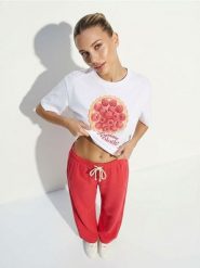 Spodnie dresowe wide leg - czerwony. Czerwone spodnie sportowe damskie Sinsay, l, bez wzorów, z dresówki. Za 39.99 zł.