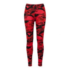 Damskie Legginsy W Kamuflażu. Czerwone legginsy damskie Urban Classics, s, bez wzorów, trekkingowe. Za 76.99 zł.