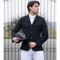Kurtka konkursowa Premier Equine Enzo. Czarne kurtki męskie PREMIER EQUINE, m, z aplikacjami, z jedwabiu, klasyczne, bez kaptura. Za 674.00 zł.