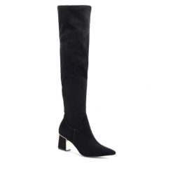Kozaki Lasocki. Czarne kozaki damskie Lasocki, bez obcasa, na słupku. Za 299.99 zł.