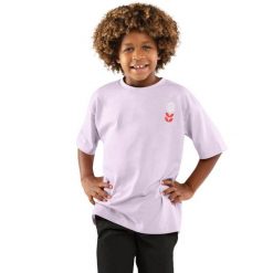 Koszulka sportowa lifestyle chłopięca Lully krótki rękaw bawełna. Fioletowe t-shirty dla chłopców SIROKO, bez wzorów, z bawełny, bez ramiączek. Za 42.00 zł.