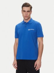 Karl Lagerfeld Jeans Polo A2M17094 Niebieski Regular Fit. Niebieskie koszulki polo męskie Karl Lagerfeld Jeans, l, bez wzorów, z bawełny, bez ramiączek. Za 169.99 zł.