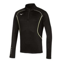 Bluza Premium Mizuno JPN warmer. Czarne bluzy męskie Mizuno, bez wzorów, bez kaptura. W wyprzedaży za 201.85 zł.