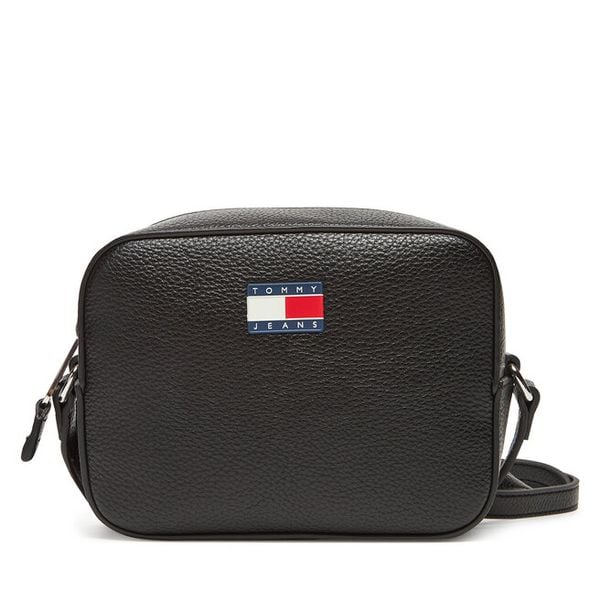 Torebka Tommy Jeans. Czarne listonoszki damskie Tommy Jeans, bez wzorów, z jeansu, bez dodatków. Za 189.99 zł.