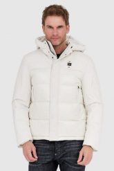BLAUER Ecru puchowa kurtka męska z kapturem Eduardo, Rozmiar XL. Białe kurtki męskie Blauer USA, l, bez wzorów, z puchu, z kapturem. W wyprzedaży za 1,499.99 zł.