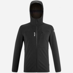 Kurtka softshell męska Millet Magma Shield Hoodie. Czarne kurtki męskie Millet, m, bez wzorów, z softshellu, trekkingowe. Za 689.99 zł.