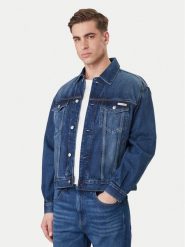 Calvin Klein Jeans Kurtka jeansowa 90s LV04RF705G Granatowy Regular Fit. Niebieskie kurtki męskie Calvin Klein Jeans, l, bez wzorów, z bawełny, bez kaptura. Za 489.99 zł.