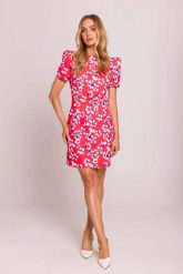 Elegancka sukienka ołówkowa mini w kwiaty czerwona. Czerwone sukienki dla dziewczynek MOE, bez wzorów, eleganckie, bez ramiączek, krótkie. Za 349.00 zł.