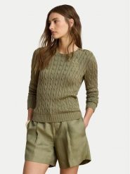LAUREN RALPH LAUREN Sweter Montiva 200P14039004 Zielony Regular Fit. Zielone swetry damskie Lauren Ralph Lauren, s, bez wzorów, z bawełny, bez kołnierzyka, bez ramiączek, bez kaptura. Za 859.99 zł.
