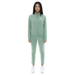 Bluza z bawełna z zamek błyskawiczny na co dzień. Zielone bluzy damskie LEONE 1947 APPAREL, bez wzorów, z bawełny, bez kaptura. W wyprzedaży za 191.56 zł.