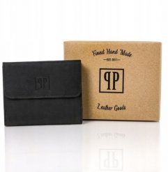 Zestaw prezentowy ZUP-61 saszetka nerka damska T-36-G portfel damski skórzany T-11-BL. Portfele damskie Paolo Peruzzi, bez wzorów. Za 283.31 zł.