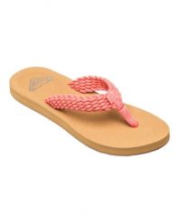 Klapki plażowe dla Kobiety PORTO Różowy. Czerwone klapki damskie Roxy, bez wzorów, z bawełny, bez obcasa. Za 139.99 zł.