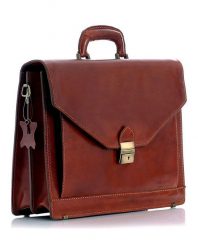 Torba skórzana brąz MARTINO. Brązowe torby na laptopa męskie bez wzorów, ze skóry, biznesowe, na ramię. Za 469.00 zł.