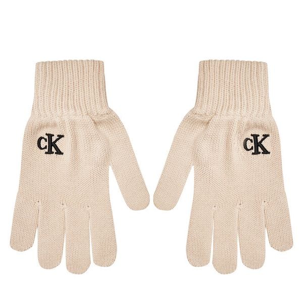 Rękawiczki Calvin Klein. Brązowe rękawiczki damskie Calvin Klein, bez wzorów, z dzianiny. Za 164.99 zł.