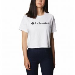 Koszulka Damska Columbia North Cascades Cropped T-Shirt. Białe koszulki sportowe damskie Columbia, l, bez wzorów, sportowe, bez kołnierzyka. Za 83.99 zł.