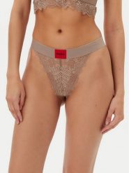HUGO Stringi 50535036 Beżowy. Brązowe stringi damskie Hugo, s, bez wzorów, z syntetyku. Za 69.99 zł.