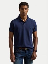 Polo Ralph Lauren Polo 710938137006 Granatowy Slim Fit. Niebieskie koszulki polo męskie Polo Ralph Lauren, m, bez wzorów, z bawełny, bez ramiączek. Za 469.99 zł.
