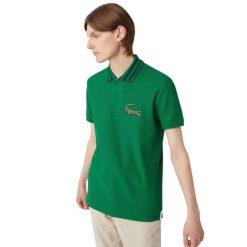 Koszulka męska Lacoste. Zielone koszulki polo męskie Lacoste, m, bez wzorów, z bawełny, casualowe, bez ramiączek. Za 347.00 zł.