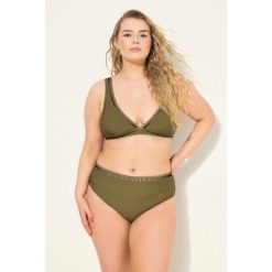 Damskie Figi bikini błyszczące obszycie wysoki stan. Zielone bikini damskie Ulla Popken, plus size, bez wzorów, plus size. Za 93.99 zł.