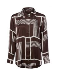 Someday Damska bluzka koszulowa - Zisi Kobiety Sztuczne włókno brązowy wzorzysty, 38. Brązowe bluzki damskie someday., bez wzorów, z satyny, bez kołnierzyka, bez ramiączek. Za 449.95 zł.