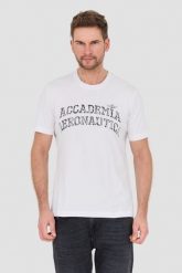 AERONAUTICA MILITARE Biały bawelniany męski t-shirt M.C., Rozmiar L. Białe t-shirty męskie Aeronautica Militare, l, bez wzorów, z bawełny, bez kołnierzyka. W wyprzedaży za 133.99 zł.