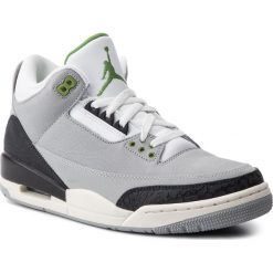 Buty NIKE - Air Jordan 3 Retro 136064 006 Lt Smoke Grey/Chlorophyll. Białe półbuty na co dzień męskie marki Nike, z materiału, retro. W wyprzedaży za 679.00 zł.