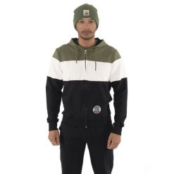 Bluza wygodna z bawełna z kaptur na co dzień. Zielone bluzy męskie LEONE 1947 APPAREL, bez wzorów, z bawełny, bez kaptura, na fitness i siłownię. W wyprzedaży za 191.56 zł.