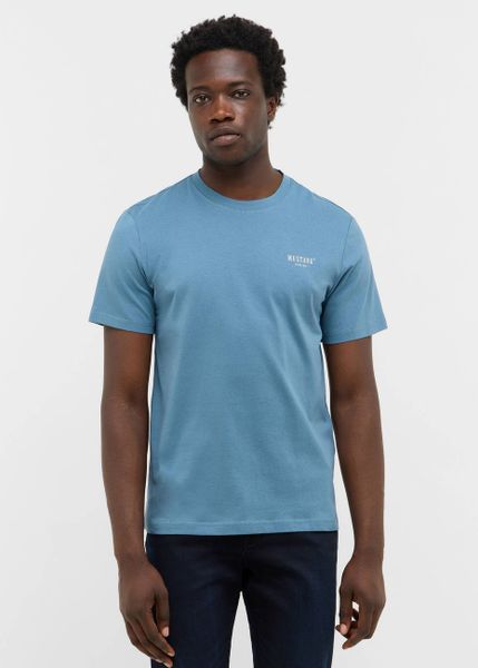 Męski T-Shirt Mustang Style Austin Bluestone 1016857 5180. T-shirty męskie Mustang, m, bez wzorów, bez kołnierzyka. Za 79.99 zł.