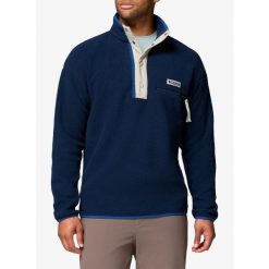 Bluza bez kaptura Columbia Helvetia II Half Snap Fleece. Niebieskie bluzy męskie Columbia, bez wzorów, bez kaptura. Za 309.69 zł.