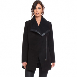 Płaszcz "Suzy" w kolorze czarnym. Czarne płaszcze damskie Cosy Winter, ze skóry. W wyprzedaży za 227.95 zł.