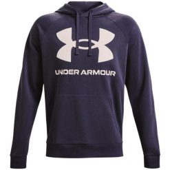 Męska Bluza Polarowa Rival. Fioletowe bluzy męskie Under Armour, l, bez wzorów, z bawełny, z kapturem. Za 220.99 zł.