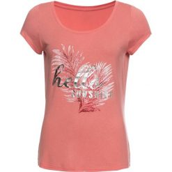 Shirt z nadrukiem bonprix dymny koralowy - czerwony z nadrukiem. Bluzki damskie bonprix. Za 44.99 zł.
