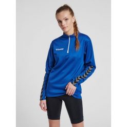 Bluza do piłki nożnej damska Hummel demi-zip hml AUTHENTIC. Niebieskie bluzy sportowe damskie Hummel, m, bez wzorów, bez kaptura, do piłki nożnej. W wyprzedaży za 165.50 zł.