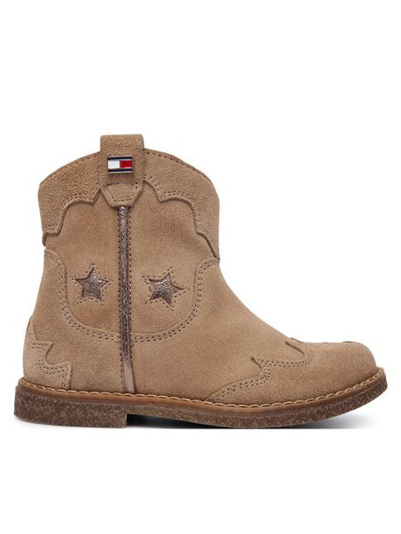 Tommy Hilfiger Botki T1A5-35191-1429 M Beżowy. Brązowe botki dziewczęce Tommy Hilfiger, ze skóry, bez zapięcia. Za 454.99 zł.