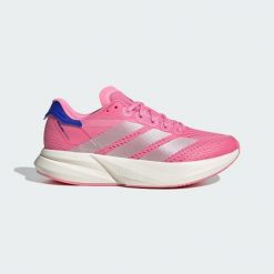 Buty Duramo Speed 2 Running. Białe obuwie sportowe damskie Adidas, bez wzorów, z materiału, do biegania. Za 419.00 zł.