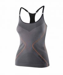 Koszulka damska na ramiączkach Brubeck FITNESS. Szare koszulki sportowe damskie Brubeck, m, bez wzorów, z materiału, bez kołnierzyka, bez ramiączek, do biegania. Za 59.99 zł.
