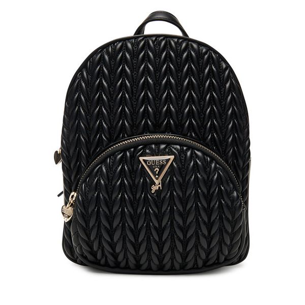 Plecak Guess. Czarne plecaki damskie Guess, z aplikacjami. Za 209.99 zł.