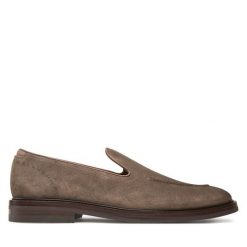 Półbuty BOSS. Brązowe eleganckie półbuty Boss, wizytowe, bez zapięcia. Za 1,399.00 zł.