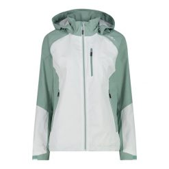 Damska kurtka narciarska z kapturem CMP. Białe kurtki sportowe damskie CMP, na zimę, bez wzorów, z kapturem, narciarskie. Za 391.85 zł.