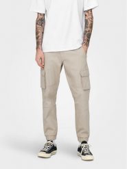 Only & Sons Spodnie materiałowe Cam 22016687 Beżowy Tapered Fit. Brązowe spodnie materiałowe męskie Only & Sons, m, bez wzorów, z bawełny. Za 199.99 zł.