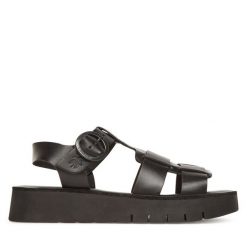 Sandały Fly London. Niebieskie sandały damskie Fly London, bez wzorów, bez obcasa, na płaskiej podeszwie, bez zapięcia. Za 279.99 zł.
