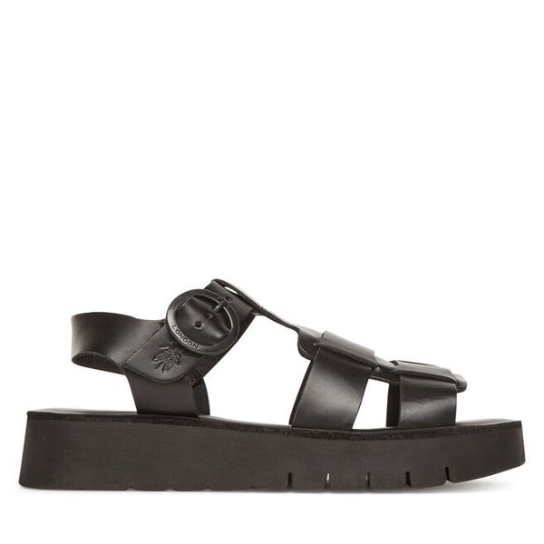 Sandały Fly London. Niebieskie sandały damskie Fly London, bez wzorów, bez obcasa, na płaskiej podeszwie, bez zapięcia. Za 279.99 zł.