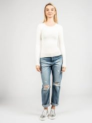 Guess Sweter "Paula" | 01G514 5439Z | Paula | Kobieta | Kremowy. Białe swetry damskie Guess, s, z aplikacjami, z dzianiny, bez kołnierzyka, bez ramiączek, bez kaptura. W wyprzedaży za 179.00 zł.